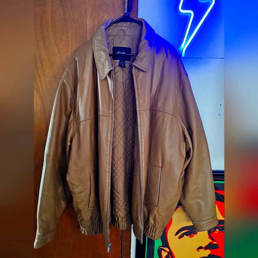Premium Sean Jean Wheat Leather Jacket